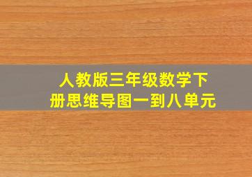 人教版三年级数学下册思维导图一到八单元