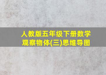 人教版五年级下册数学观察物体(三)思维导图