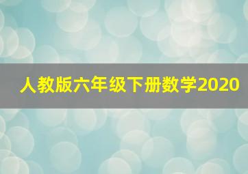 人教版六年级下册数学2020