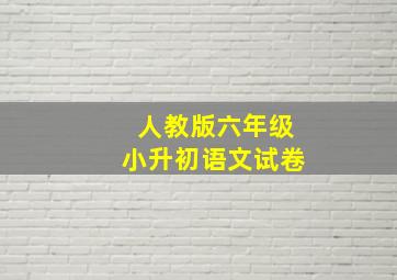 人教版六年级小升初语文试卷