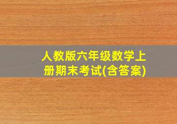 人教版六年级数学上册期末考试(含答案)