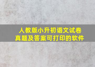 人教版小升初语文试卷真题及答案可打印的软件