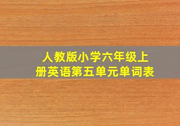 人教版小学六年级上册英语第五单元单词表