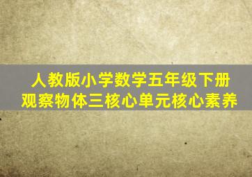 人教版小学数学五年级下册观察物体三核心单元核心素养