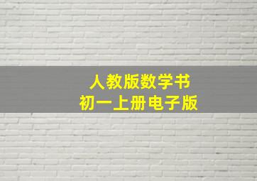 人教版数学书初一上册电子版