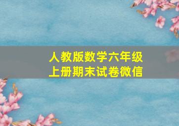 人教版数学六年级上册期末试卷微信