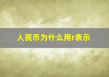 人民币为什么用r表示