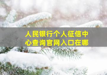 人民银行个人征信中心查询官网入口在哪