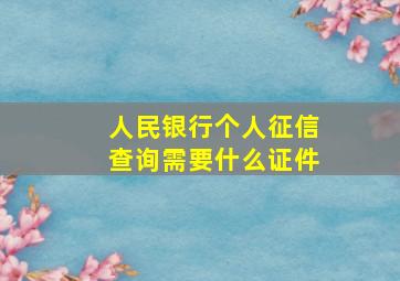 人民银行个人征信查询需要什么证件