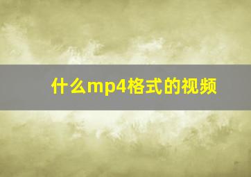 什么mp4格式的视频