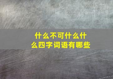 什么不可什么什么四字词语有哪些