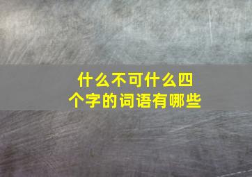 什么不可什么四个字的词语有哪些