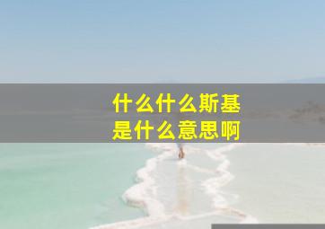 什么什么斯基是什么意思啊