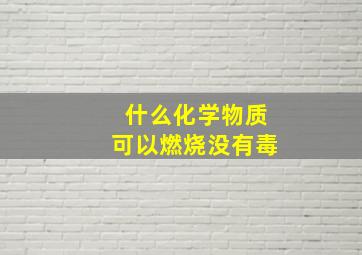 什么化学物质可以燃烧没有毒