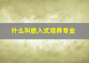 什么叫嵌入式培养专业