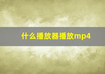 什么播放器播放mp4