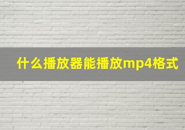 什么播放器能播放mp4格式