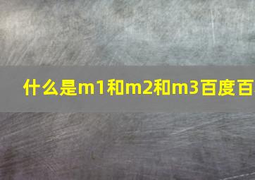 什么是m1和m2和m3百度百科