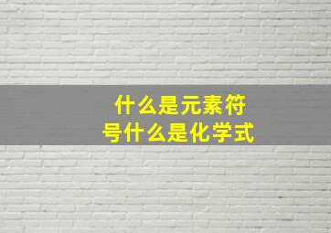 什么是元素符号什么是化学式