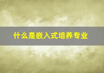 什么是嵌入式培养专业