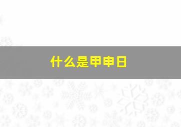 什么是甲申日