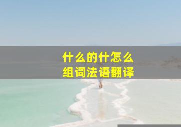 什么的什怎么组词法语翻译