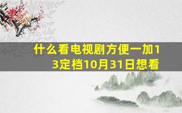 什么看电视剧方便一加13定档10月31日想看