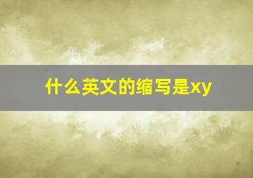 什么英文的缩写是xy