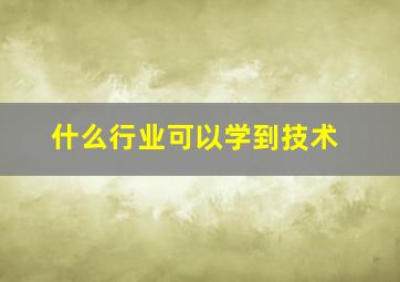 什么行业可以学到技术