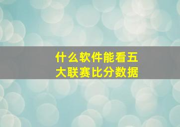 什么软件能看五大联赛比分数据