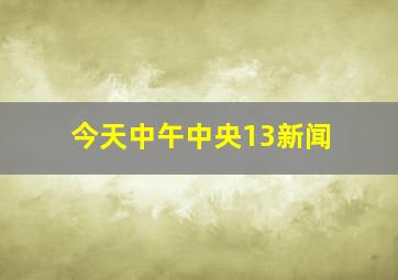 今天中午中央13新闻