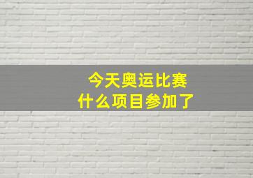 今天奥运比赛什么项目参加了