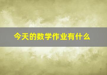 今天的数学作业有什么