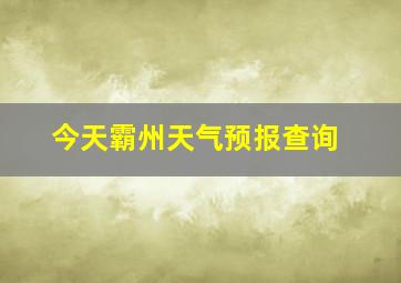 今天霸州天气预报查询