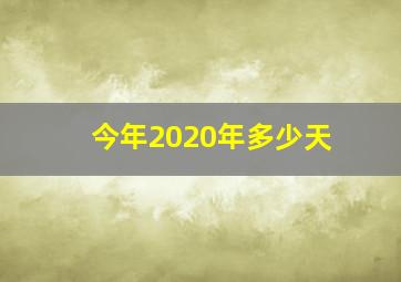 今年2020年多少天