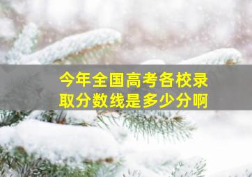 今年全国高考各校录取分数线是多少分啊