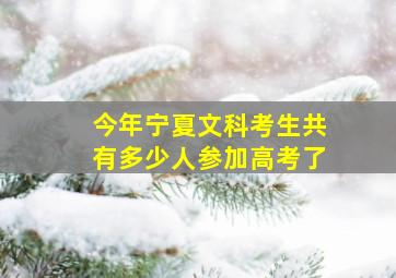 今年宁夏文科考生共有多少人参加高考了