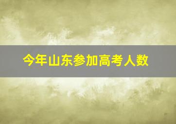 今年山东参加高考人数