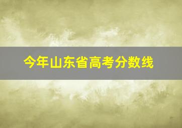 今年山东省高考分数线