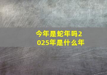 今年是蛇年吗2025年是什么年