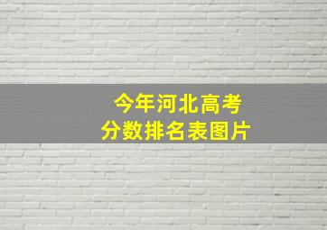 今年河北高考分数排名表图片