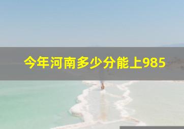 今年河南多少分能上985