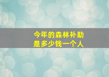 今年的森林补助是多少钱一个人