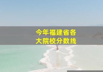 今年福建省各大院校分数线