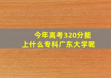 今年高考320分能上什么专科广东大学呢