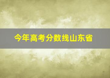 今年高考分数线山东省