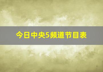 今日中央5频道节目表