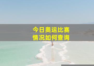 今日奥运比赛情况如何查询