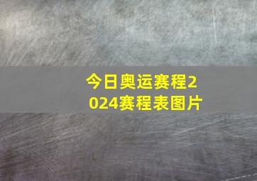 今日奥运赛程2024赛程表图片