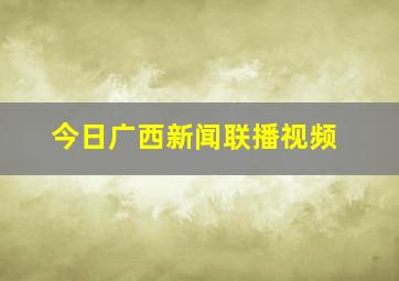 今日广西新闻联播视频